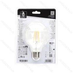 Żarówka LED Filament G95 E27 8W 880lm ciepła do salonu energooszczędna