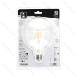 Żarówka LED 4W E27 G125 filament ciepła 470lm energooszczędna do salonu
