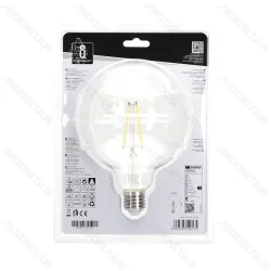 Żarówka LED Filament G125 E27 8W 900lm zimna do biura energooszczędna