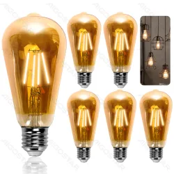 Żarówka LED Filament ST64 E27 8W 800lm 2200K ciepła bursztynowa do salonu energiooszczędna