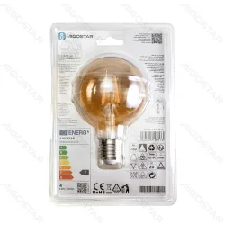 Żarówka LED Filament Bursztynowa G80 E27 4W 400lm ciepła do salonu energiooszczędna