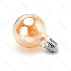 Żarówka LED Filament Bursztynowa G80 E27 6W 2200K 600lm energooszczędna do salonu