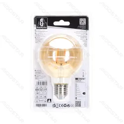 Żarówka LED Filament Bursztynowa G80 E27 6W 2200K 600lm energooszczędna do salonu