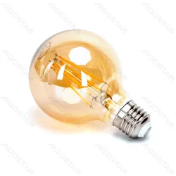 Żarówka LED Filament Bursztynowa G80 E27 8W 2200K ciepła do salonu energoszczędna
