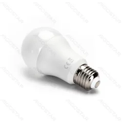 Żarówka LED A67 E27 20W 2100lm zimna do biura energooszczędna - opakowanie czarno-szare z pomarańczowymi oznaczeniami f