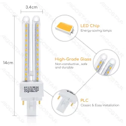 Świetlówka tuba LED PLC 2U 11W biała ciepła Aigostar do salonu