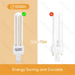 Świetlówka LED PLC G24 2U 12W 4000K neutralna energooszczędna do biura