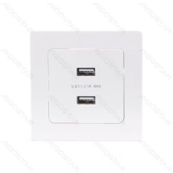 Podwójne gniazdo USB do ładowania w stylu niemieckim i francuskim białe