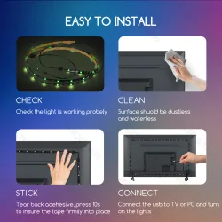 Taśma LED RGB 4x0,5m USB do podświetlenia telewizora dla efektownego klimatu