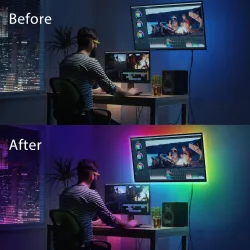 Taśma LED RGB 4x0,5m USB do podświetlenia telewizora dla efektownego klimatu