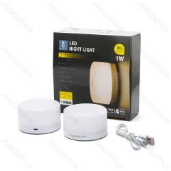 4x akumulatorowa lampka nocna z dotykowym ściemniaczem i USB ciepła barwa dla przytulnego klimatu