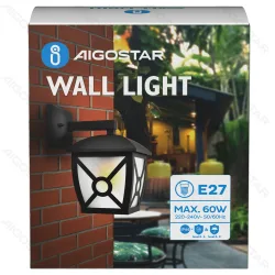 Lampa ścienna vintage czarna z gwintem E27 do przytulnego wnętrza - czarna lampa z geometrycznym wzorem na kloszu
