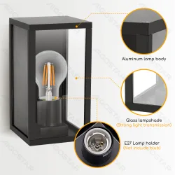 Lampa ścienna vintage czarna z trzonkiem E27 do przytulnego wnętrza