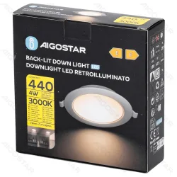 Panel LED okrągły podtynkowy 4W 3000K 380lm IP44 Aigostar do salonu