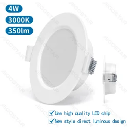 Panel LED okrągły podtynkowy 4W 3000K 380lm IP44 Aigostar do salonu