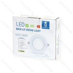 Panel LED podtynkowy okrągły 4W 380lm E6 neutralny do biura
