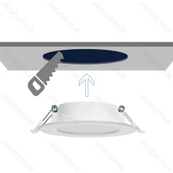 Panel LED podtynkowy okrągły 4W 380lm E6 neutralny do biura