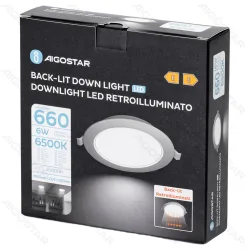 Panel okrągły downlight LED 6W E6 620LM zimne światło do biura
