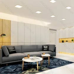 Panel LED Downlight kwadratowy 9W E6 1000lm neutralny do biura