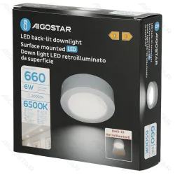 Natynkowy panel LED 6W E6 620LM zimne światło do biura