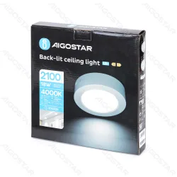 Panel okrągły natynkowy LED 18W 2100lm neutralny do biura