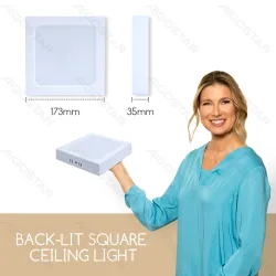 Panel LED E6 kwadratowy natynkowy 12W 3000K 1300lm Aigostar do salonu
