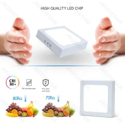 Panel LED E6 Back-Lit kwadratowy 12W 6500K natynkowy do biura energoszczędny