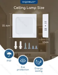 Panel kwadratowy natynkowy LED 18W 2000lm ciepły do salonu energoszczędny