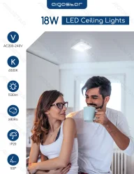 Panel LED E6 kwadratowy natynkowy 18W 6500K 2200lm Aigostar mocne światło do biura