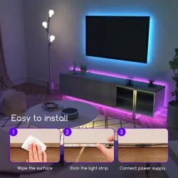 Taśma LED 3m RGB Aigostar z pilotem i zasilaczem do efektownego oświetlenia