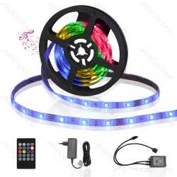 Taśma LED RGB 3m 12V Aigostar sterowana muzyką i pilotem do efektów świetlnych