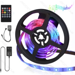 Taśma LED RGB 3m 12V Aigostar sterowana muzyką i pilotem do efektów świetlnych