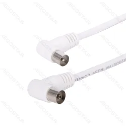 Kabel antenowy Aigostar 3 m biały kąt prosty dla wygodnego podłączenia