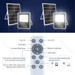 Mocny halogen solarny LED 300W 2400lm zimne światło do oświetlenia zewnętrznego