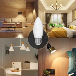 2 x żarówka LED świeczka C37 E27 4,9W 420lm ciepła barwa do salonu energooszczędna