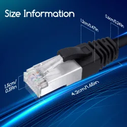 Kabel sieciowy Aigostar CAT7 3 m czarny do szybkiego i stabilnego połączenia internetu
