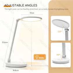 Składana Lampa Stołowa LED Biała 8W 3000-6500K