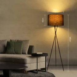 Metalowa lampa podłogowa Aigostar 145 cm z gwintem E27 do salonu