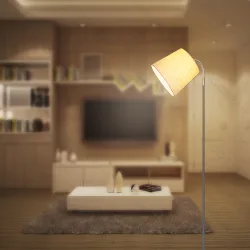 Drewniana lampa podłogowa Aigostar E14 stylowa i trwała do salonu