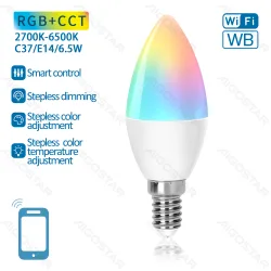 Inteligentna żarówka LED WB C37 E14 6,5W RGB 2700-6500K energooszczędna do salonu