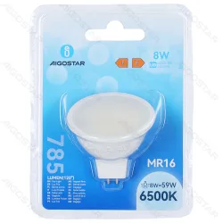 Żarówka LED MR16 8W 6500K 1 sztuka blister mocne światło do biura