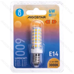 Mała żarówka LED E14 6W 600LM ciepła do salonu energooszczędna