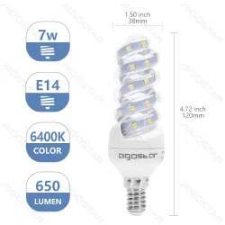 Żarówka LED spiralna E14 7W 660lm zimna biała energooszczędna do biura