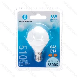 Żarówka LED G45 E14 6W 510LM zimna do biura energooszczędna
