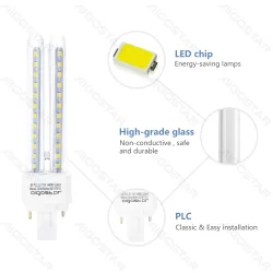 Świetlówka LED PLC 2U 11W 6500K zimna biała do biura energooszczędna
