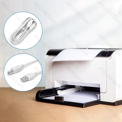 Kabel USB 2.0 AM-BM 3 m szary Aigostar zapewniający wygodne połączenie z drukarką