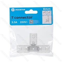 Łącznik taśmy LED 230V 8mm typu T Aigostar do wygodnego montażu oświetlenia