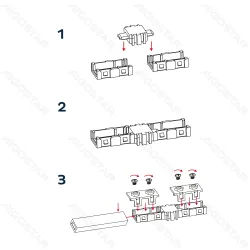 Aigostar LED High voltage strip light without wire Accessories 2835 5050 I connector 2pcs I-shaped connectors up and bottom cover 10-panel width