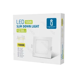 Ultracienki kwadratowy panel LED 18W E6 biały ciepły 1880lm do salonu energoszczędny