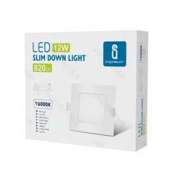 Panel kwadratowy downlight LED 12W E6 zimny 1190lm energooszczędny do biura